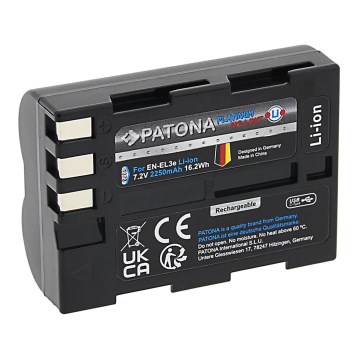 PATONA - Batterie Nikon EN-EL3E 2250mAh Li-Ion Platinum Charge USB-C