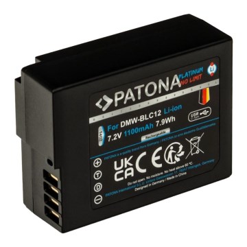 PATONA - Batterie Panasonic DMW-BLC12 1100mAh Li-Ion Platinum Chargement USB-C