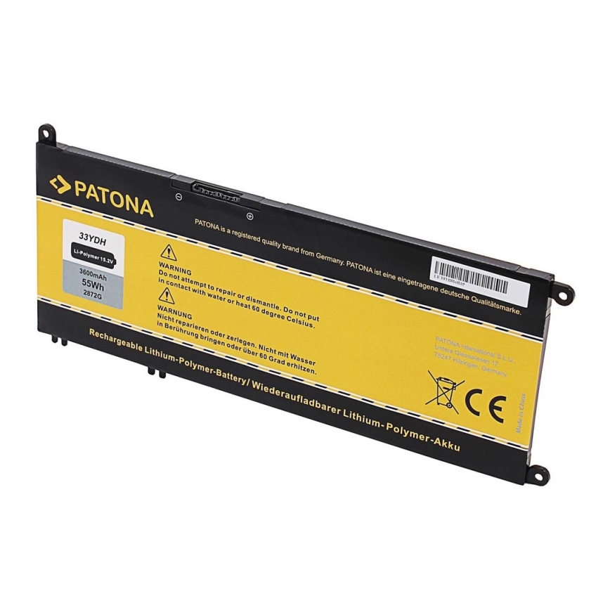 PATONA - Batterij DELL Inspiron 13/15/17 G3 3600mAh Li-Pol 15,2V 33YDH