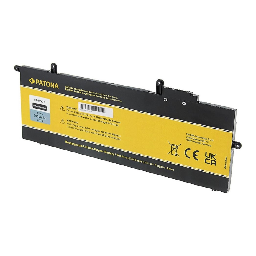 PATONA - Batterij Lenovo Thinkpad A285/X280 3900mAh Li-Pol 11,4V 01AV470