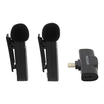 PATONA - LOT 2x Microphone sans fil avec pince pour iPhones USB-C 5V