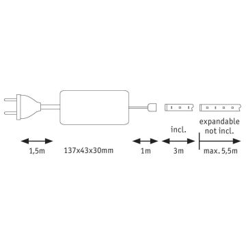 Paulmann 70666 - Ruban de salle de bain LED/20W IP44 MAXLED 3m 230V