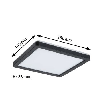 Paulmann 71014 - Panneau en saillie LED/11,2W ATRIA 230V 4000K 19x19 cm noir