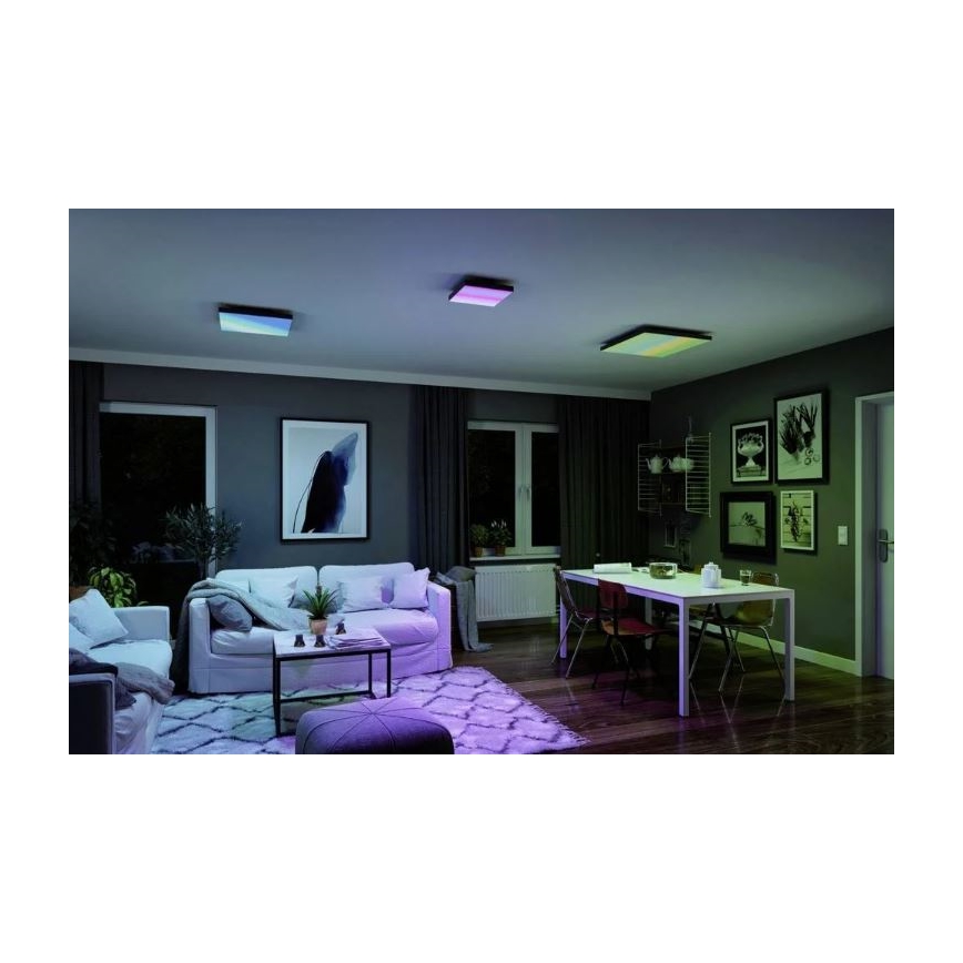 Paulmann 79908 -  Plafonnier à intensité variable VELORA LED/19W/RGBW/230V 3000-6500K + Télécommande