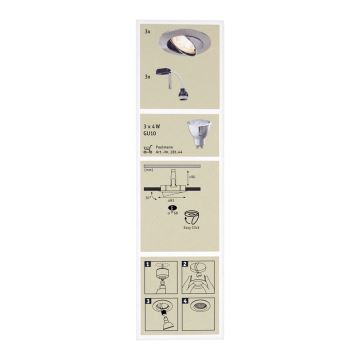 Paulmann 92533 - PACK 3x Luminaire LED encastrable PREMIUM LINE 3xGU10-LED/4W/230V