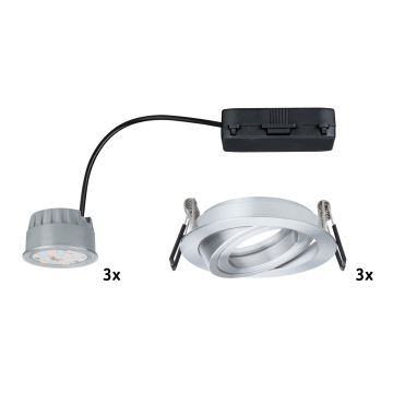 Paulmann 92817 - LOT 3xLED/7W IP23 Spot encastrable salle de bain à intensité variable COIN 230V