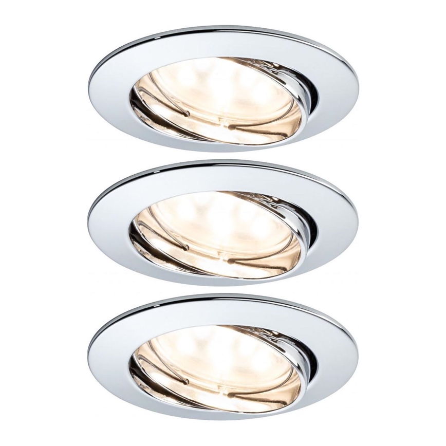 Paulmann 92821 - LOT 3x LED/7W IP23 Spot encastrable salle de bain à intensité variable COIN 230V