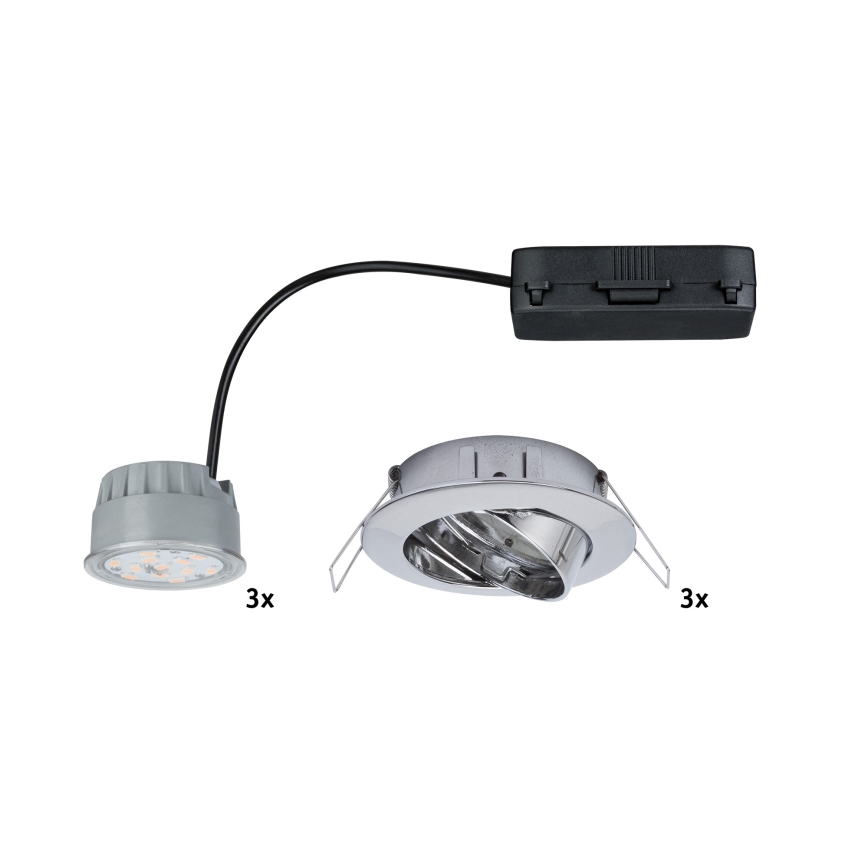 Paulmann 92821 - LOT 3x LED/7W IP23 Spot encastrable salle de bain à intensité variable COIN 230V