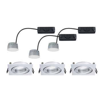 Paulmann 92839 - LOT 3x LED/7W IP23 Spot encastrable salle de bain à intensité variable COIN 230V