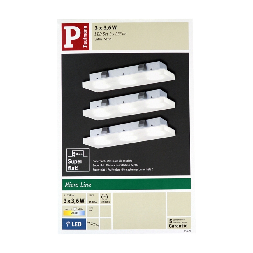 Paulmann 93577 - Luminaire LED encastrable FLEECY 3xLED/3,6W/230V