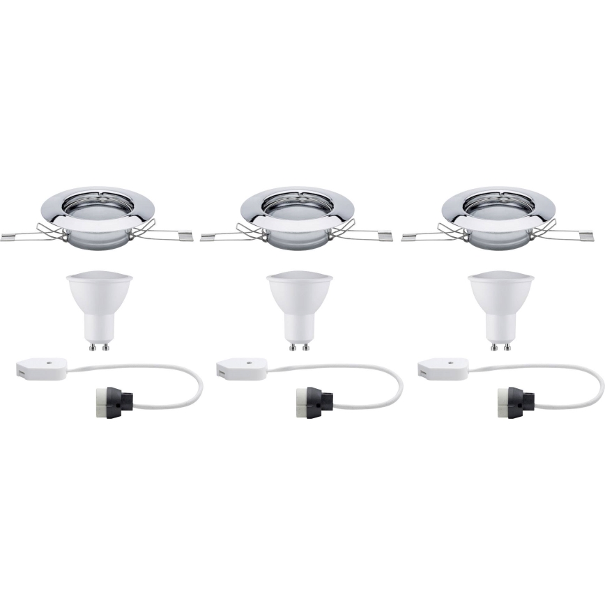 Paulmann 936557 - LOT 3x Luminaire encastré LED GU10/4,5W/230V