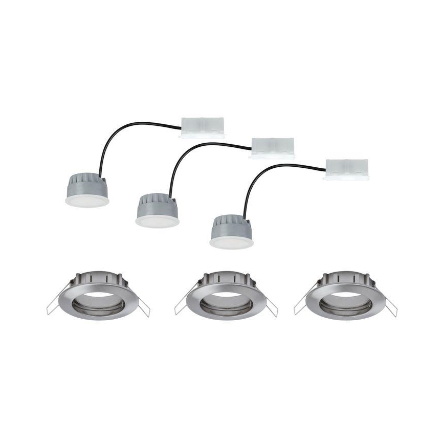 Paulmann 93958 - SET 3x LED/6,8W IP44 Dimbare en hangende badkamer verlichting COIN 230V