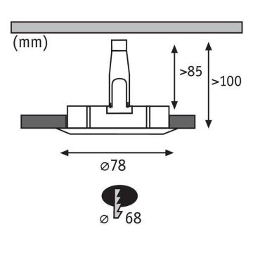 Paulmann 93976 - LED-GU10/7W IP65 Luminaire à intensité variable salle de bain NOVA 230V