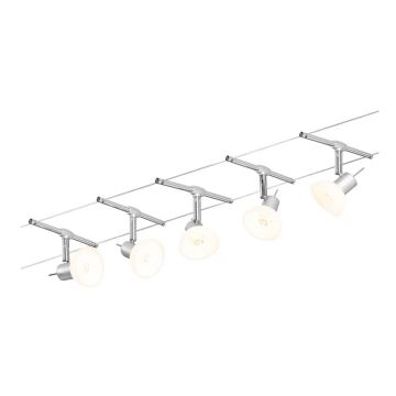 Paulmann 94136 - SET 5xGU5,3/10W Spot voor een rail Systeem SHEELA 230V glanzend chroom