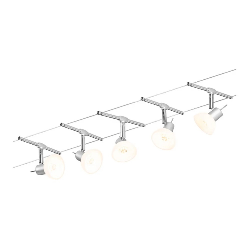 Paulmann 94136 - SET 5xGU5,3/10W Spot voor een rail Systeem SHEELA 230V glanzend chroom