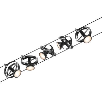 Paulmann 94440 - SET 5xGU5,3/10W Spot voor een rail Systeem CARDAN 230V zwart