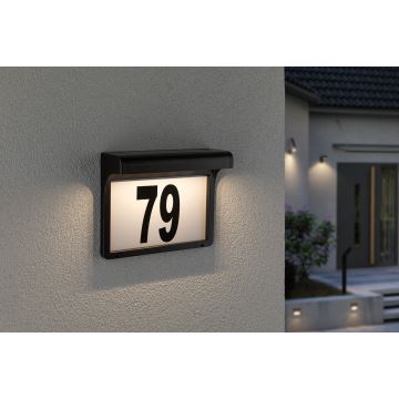 Paulmann 95388 - Numéro de maison solaire avec détecteur LED/0,05W IP44 DAYTON 4,8V