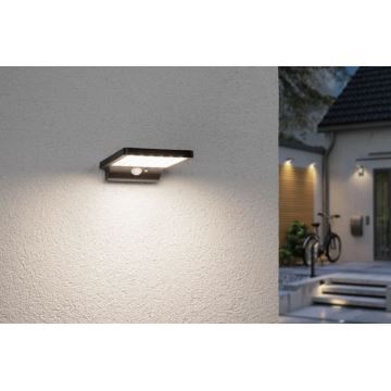 Paulmann 95393 - LED/4W IP44 Dimbare solar wandlamp met sensor SOLVEIG 3,7V