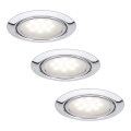 Paulmann 99814 - PACK 3x Luminaire LED encastrable MICRO LINE LED/1W/230V/12V