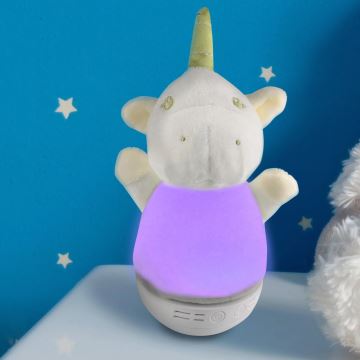 Petite lampe de nuit pour enfants LED RVB avec une mélodie 3xAAA/5V licorne