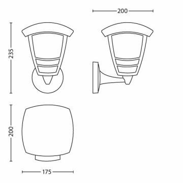 Philips 15380/30/16 - Applique murale extérieure MYGARDEN CREEK 1xE27/60W/230V