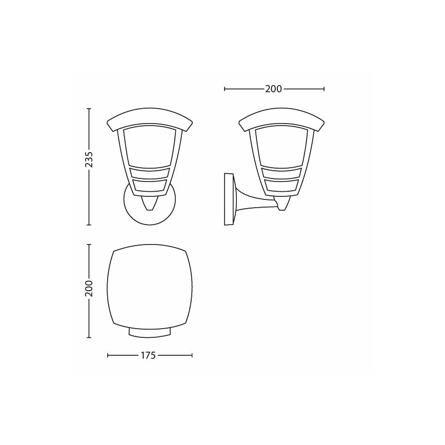 Philips 15380/30/16 - Applique murale extérieure MYGARDEN CREEK 1xE27/60W/230V