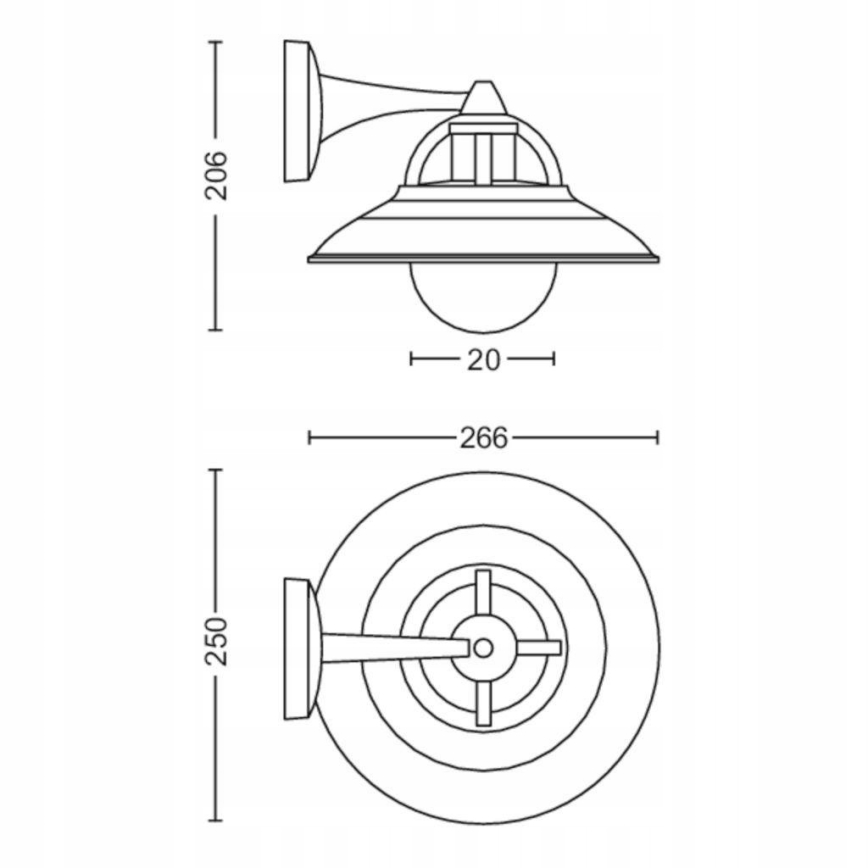 Philips 17381/30/PN - Applique murale d'extérieur COMORANT 1xE27/42W/230V IP44