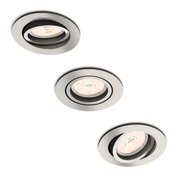 Philips 50393/17/PN - PACK 3x Luminaire encastrable DONEGAL 3xGU10/5,5W/230V