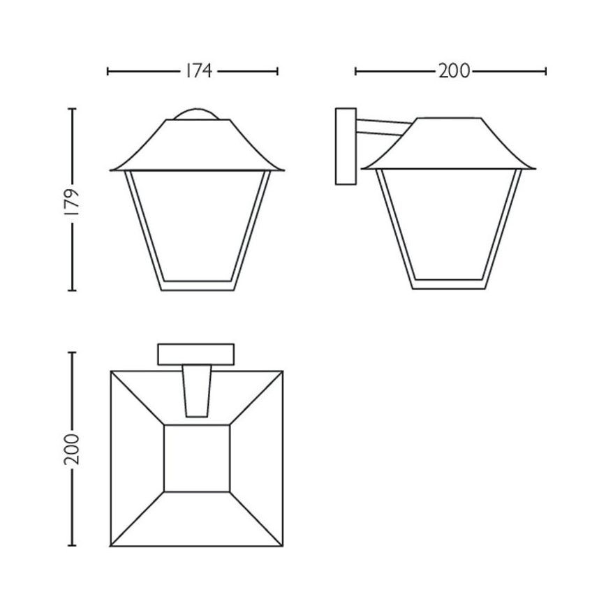 Philips - Applique murale d'extérieur 1xE27/60W/230V IP44