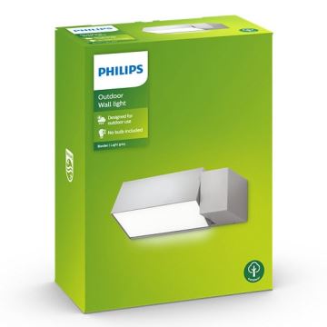 Philips - Applique murale d'extérieur BORDER 1xE27/23W/230V IP44 grise