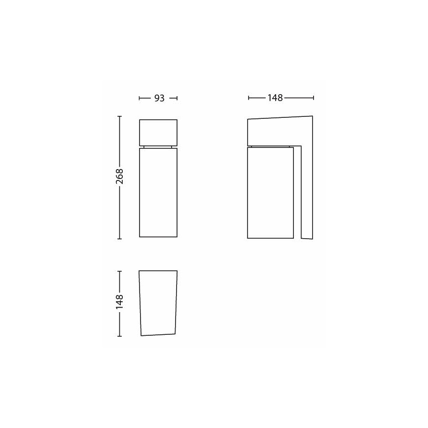 Philips - Applique murale d'extérieur BORDER 1xE27/23W/230V IP44 grise