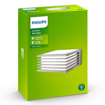 Philips - Applique murale d'extérieur SHADES 1xE27/15W/230V IP44 grise