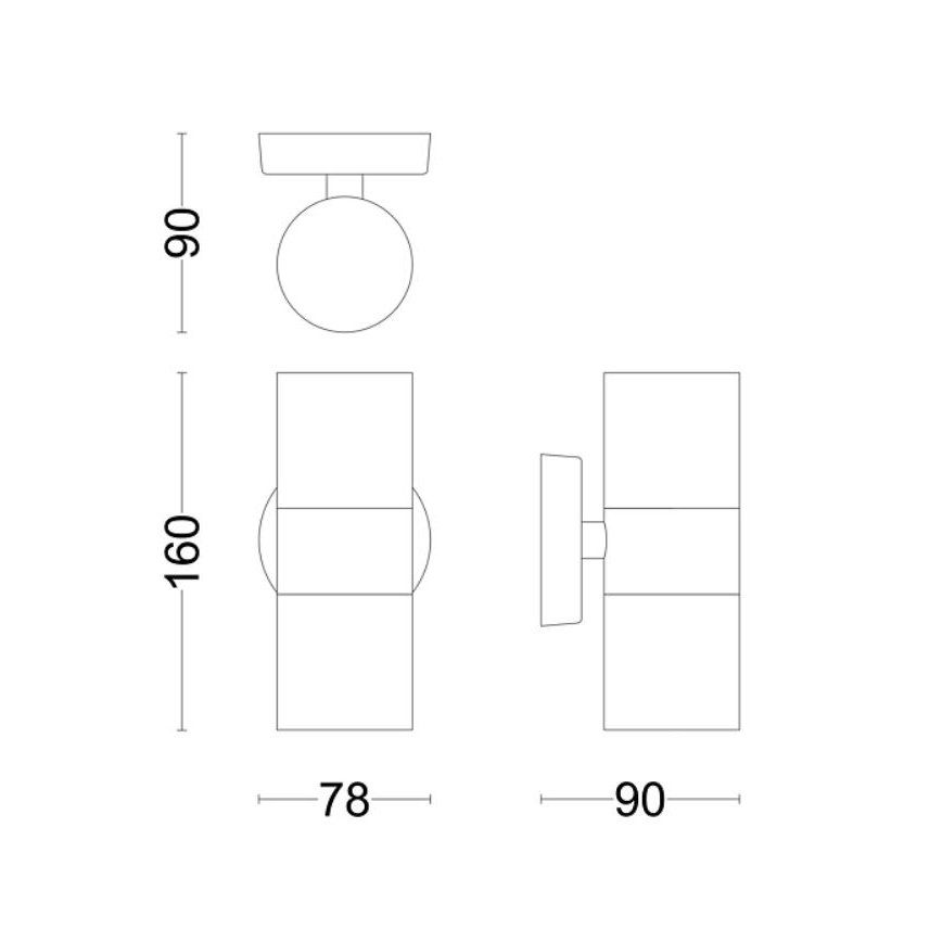 Philips - Applique murale extérieure KYLIS 2xGU10/25W/230V IP44