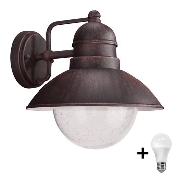 Philips - Applique murale LED extérieure avec ampoule avec détecteur crépusculaire DAMASCUS 1xE27/9W/230V IP44