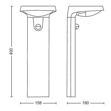 Philips - Applique murale solaire avec détecteur LED/1,2W/4V 4000K IP44