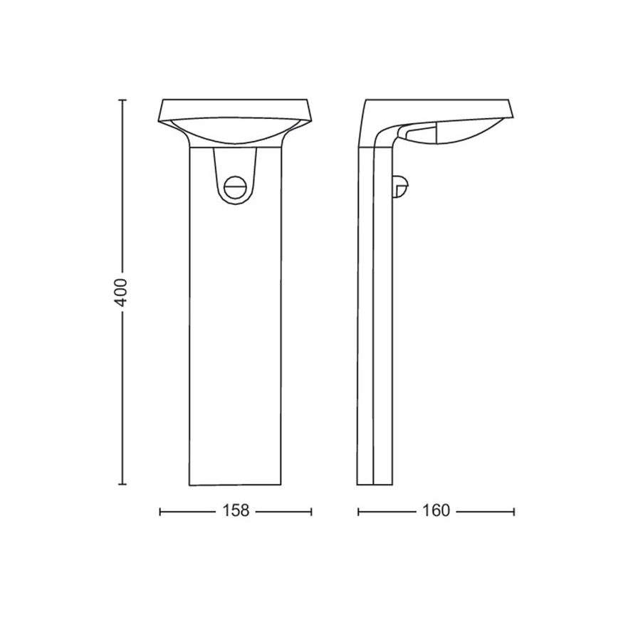 Philips - Applique murale solaire avec détecteur LED/1,2W/4V 4000K IP44