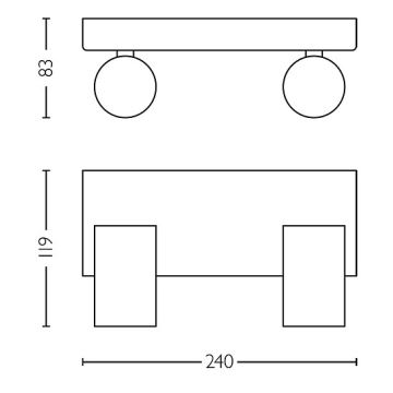 Philips - Badkamer spot IDRIS 2xGU10/5W/230V IP44 zwart