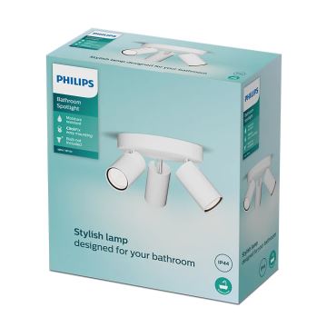 Philips - Badkamer spot IDRIS 3xGU10/5W/230V IP44 wit