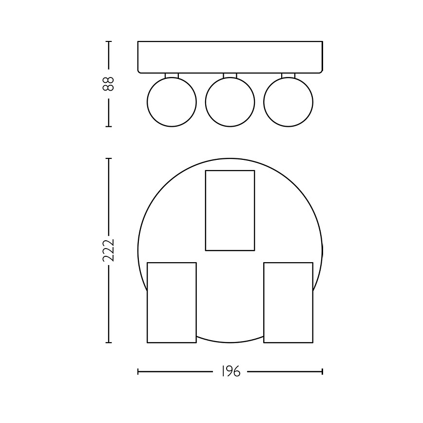 Philips - Badkamer spot IDRIS 3xGU10/5W/230V IP44 zwart/goud