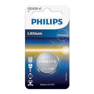 Philips CR2430/00B - Pile bouton lithium CR2430 MINICELLS 3V 300mAh
