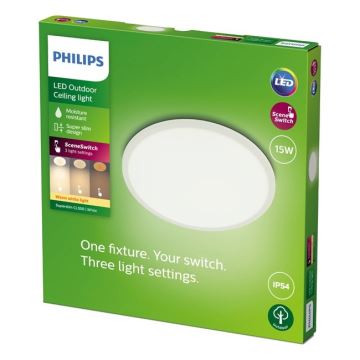 Philips - Dimbare LED buitenverlichting SCENE SWITCH LED/15W/230V IP54 wit