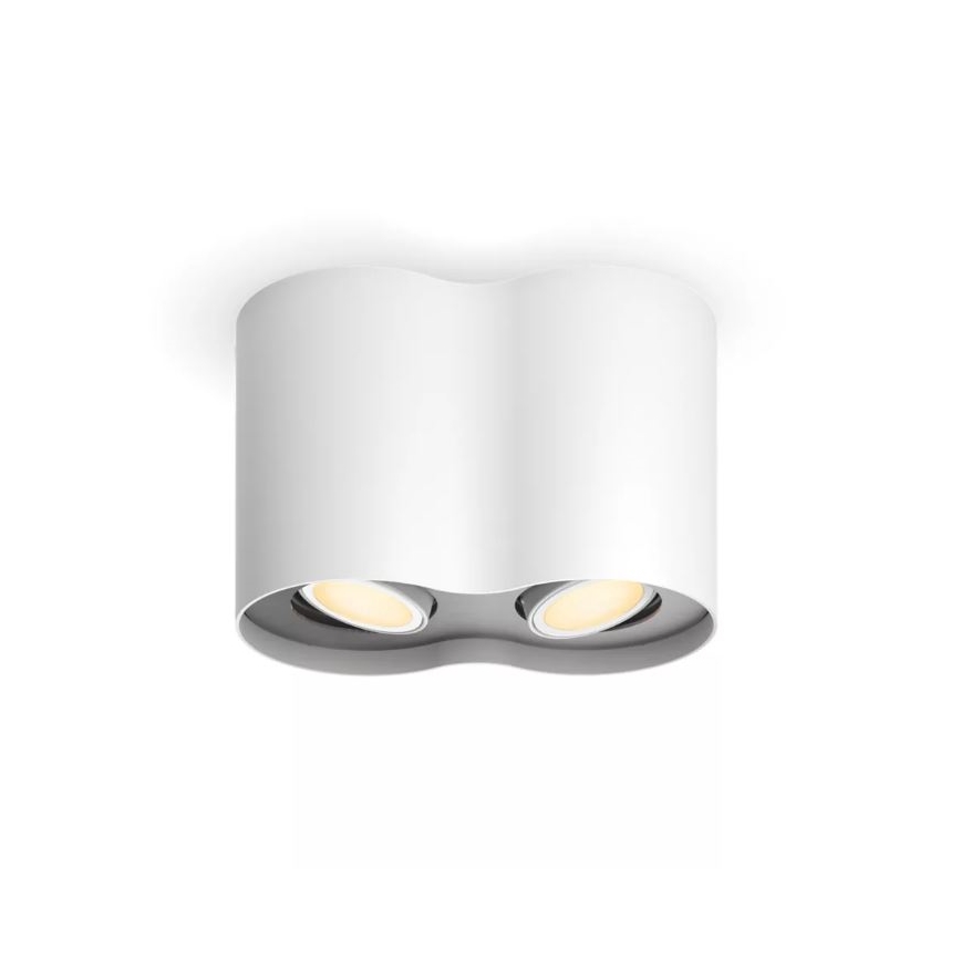 Philips - Dimbare LED Spot Hue PILLAR 2xGU10/4,2W/230V 2200-6500K + afstandsbediening wit