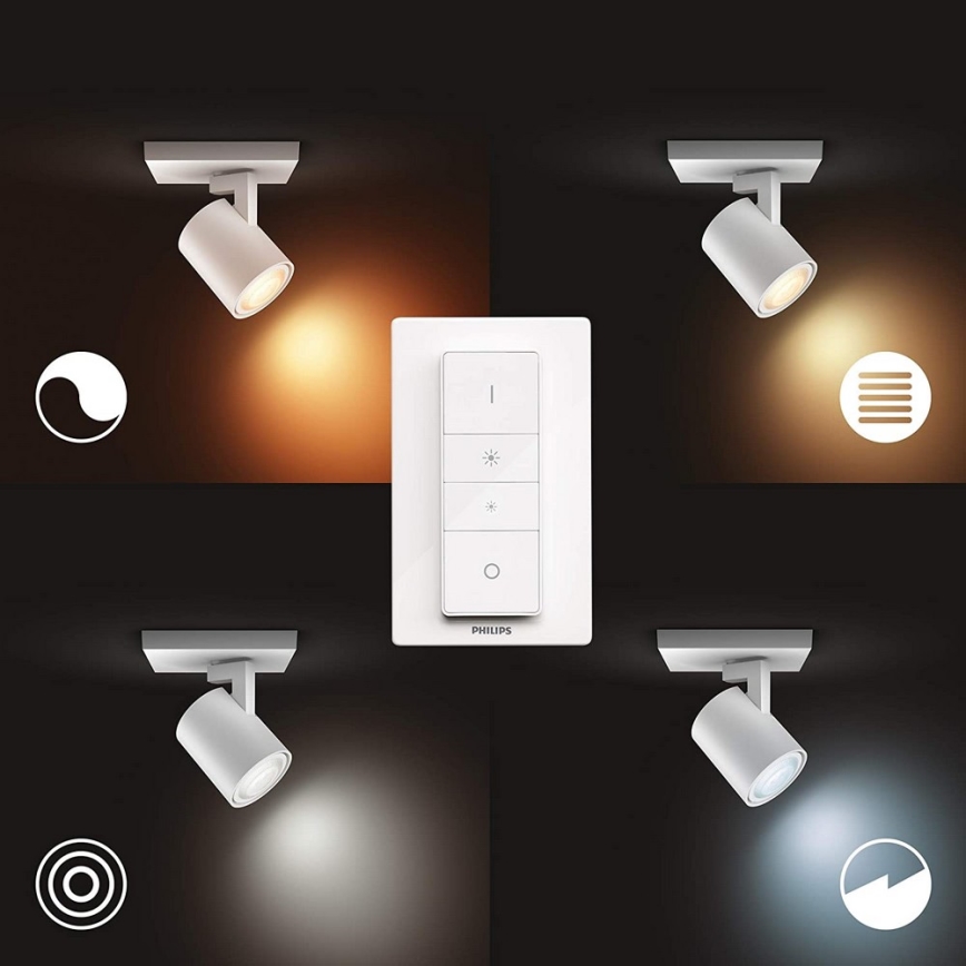 Philips - Dimbare LED Spot Hue RUNNER 1xGU10/4,2W/230V 2200-6500K + afstandsbediening wit