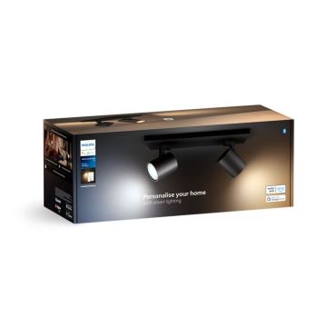 Philips - Dimbare LED Spot Hue RUNNER 2xGU10/4,2W/230V 2200-6500K + afstandsbediening zwart