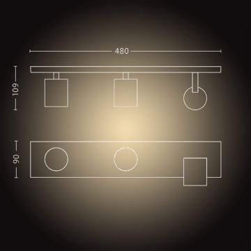 Philips - Dimbare LED Spot Hue RUNNER 3xGU10/4,2W/230V 2200-6500K + afstandsbediening wit