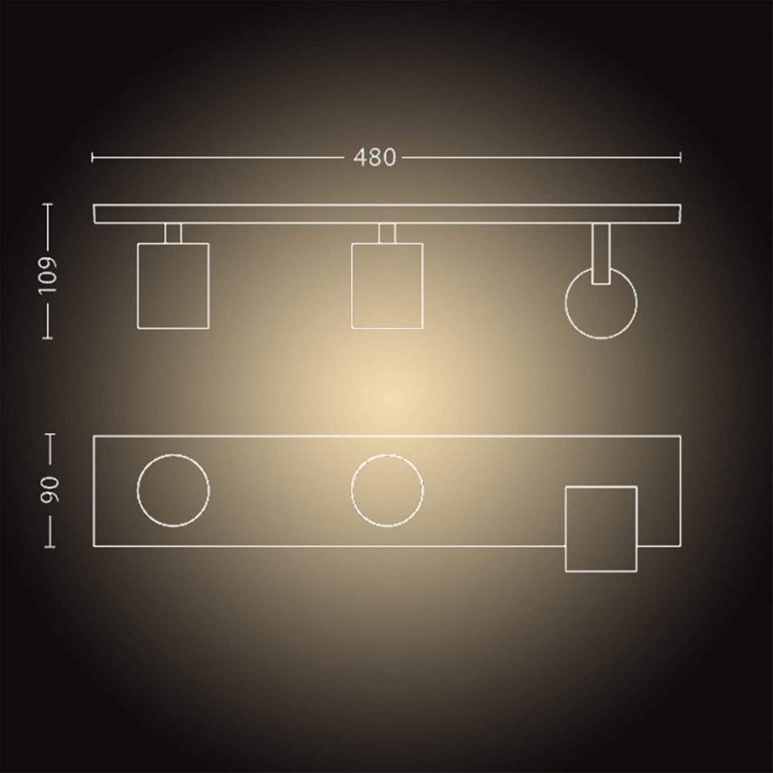 Philips - Dimbare LED Spot Hue RUNNER 3xGU10/4,2W/230V 2200-6500K + afstandsbediening wit