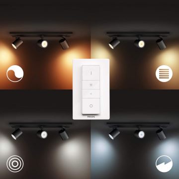 Philips - Dimbare LED Spot Hue RUNNER 3xGU10/4,2W/230V 2200-6500K + afstandsbediening zwart