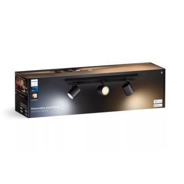 Philips - Dimbare LED Spot Hue RUNNER 3xGU10/4,2W/230V 2200-6500K + afstandsbediening zwart