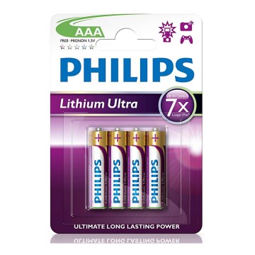 Philips FR03LB4A/10 - 4 pc Pile lithium AAA LITHIUM ULTRA 1,5V 800mAh