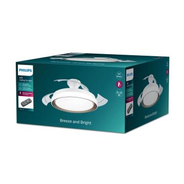 Philips-LED Plafondlamp met een ventilator LED/35W/230V 5500/4000/2700K + afstandsbediening goud